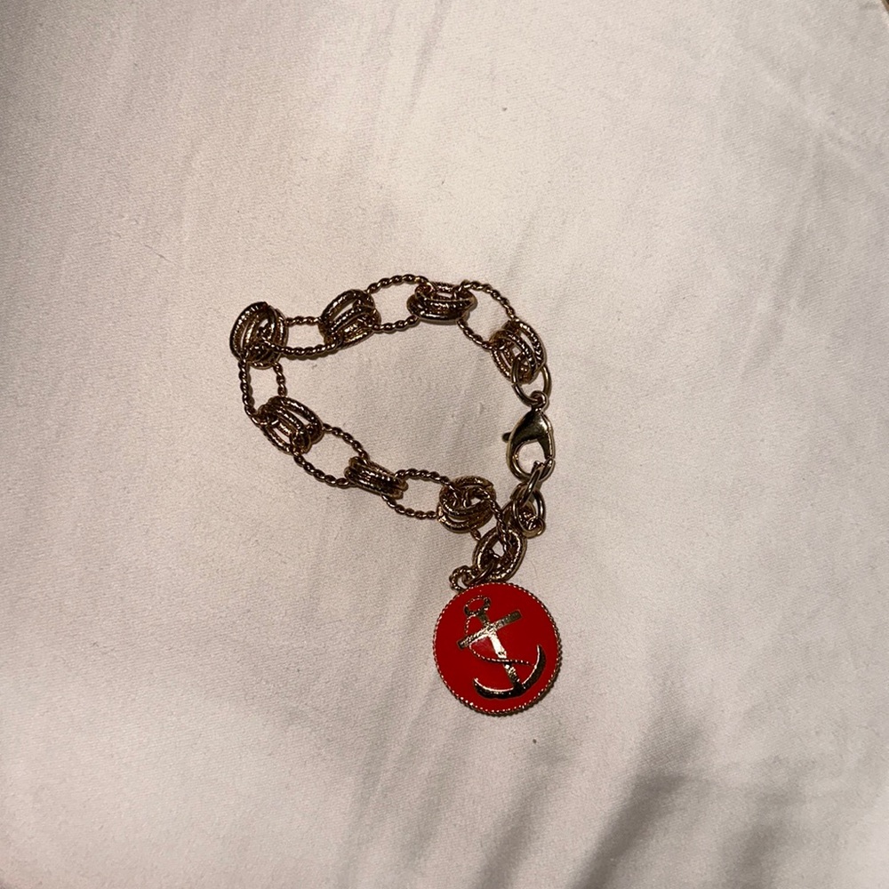 gold anchor chain link bracelet